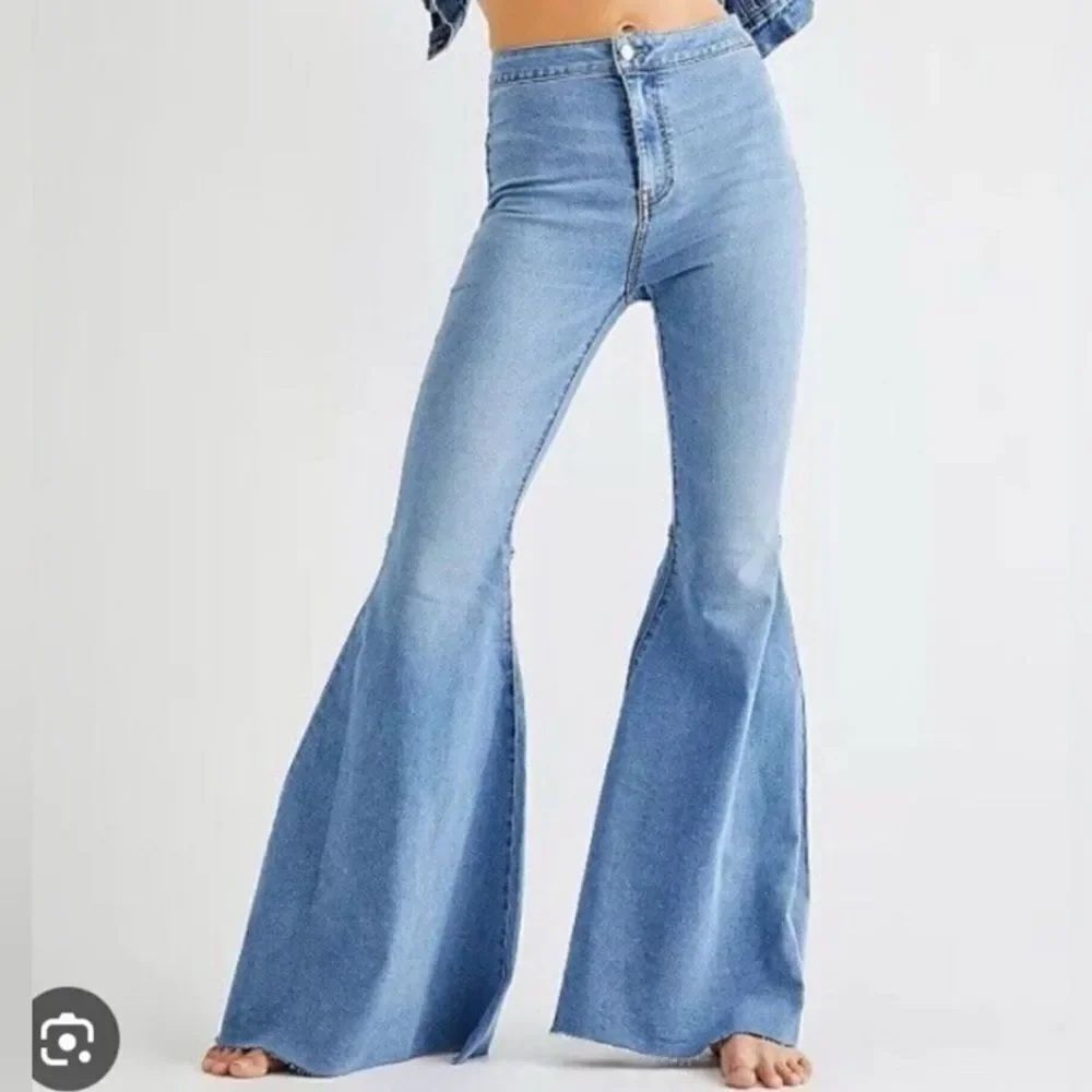 Free People Just Float On Flare Jeans Light Wash